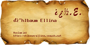 Öhlbaum Ellina névjegykártya